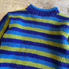 画像8: COLOR BORDER DESIGN KNIT SWEATER / Ladies M (8)