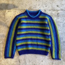 画像1: COLOR BORDER DESIGN KNIT SWEATER / Ladies M (1)