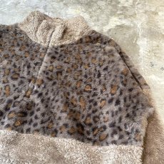 画像4: LEOPARD PATTERN SWITCHED HALF ZIP L/S FREECE TOPS / Mens L (4)