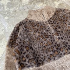 画像3: LEOPARD PATTERN SWITCHED HALF ZIP L/S FREECE TOPS / Mens L (3)