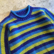 画像3: COLOR BORDER DESIGN KNIT SWEATER / Ladies M (3)