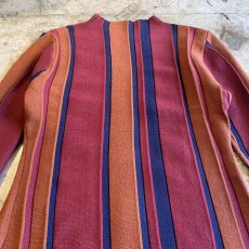 画像9: MULTI STRIPE PATTERN COLOR L/S TOPS / Ladies M (9)