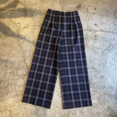 画像1: ALL OVER CHECK PATTERN MONOCHROME COLOR DESIGN SLACKS PANTS / W25~W28 (1)