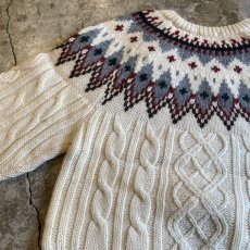 画像10: DESIGN PATTERN LOPI KNIT SWEATER / Ladies M (10)