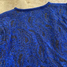 画像6: BLUE COLOR GLITTER PATTERN MIX DESIGN CARDIGAN / Ladies M (6)