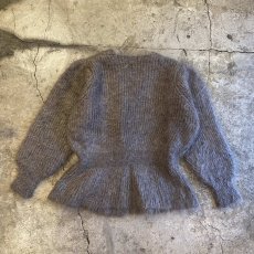 画像2: PEPLUM DESIGN MOHAIR KNIT CARDIGAN / Ladies L (2)