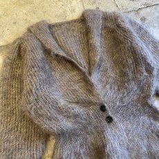 画像3: PEPLUM DESIGN MOHAIR KNIT CARDIGAN / Ladies L (3)