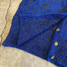 画像7: BLUE COLOR GLITTER PATTERN MIX DESIGN CARDIGAN / Ladies M (7)