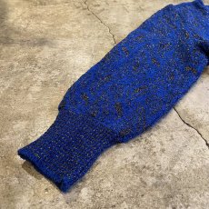 画像8: BLUE COLOR GLITTER PATTERN MIX DESIGN CARDIGAN / Ladies M (8)