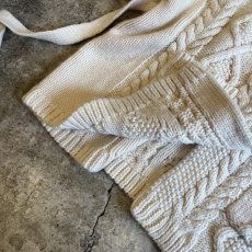 画像5: VOLUME SLEEVE DESIGN ALAN KNIT WAIST RIBBON DESIGN CARDIGAN / Ladies XS~XL (5)