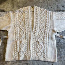 画像6: VOLUME SLEEVE DESIGN ALAN KNIT WAIST RIBBON DESIGN CARDIGAN / Ladies XS~XL (6)