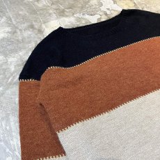 画像3: BORDER PATTERN KNIT SWEATER / Mens S(L) (3)