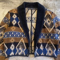 画像4: NATIVE PATTERN SHORT DESIGN COTTON JACKET / Ladies M  (4)