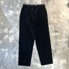 画像2: BLACK VELOUR STRAIGHT SILHOUETTE PANTS / W32 (2)