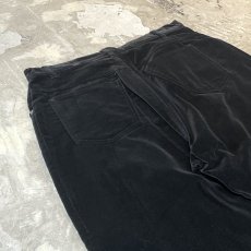 画像9: BLACK VELOUR STRAIGHT SILHOUETTE PANTS / W32 (9)