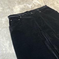 画像3: BLACK VELOUR STRAIGHT SILHOUETTE PANTS / W32 (3)