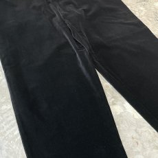 画像5: BLACK VELOUR STRAIGHT SILHOUETTE PANTS / W32 (5)