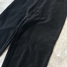 画像4: BLACK VELOUR STRAIGHT SILHOUETTE PANTS / W32 (4)