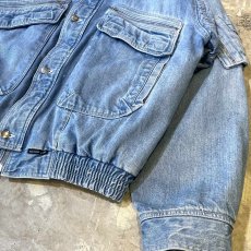 画像6: CHECK PATTERN LINER MULTI POCKET DENIM JACKET / Mens L (6)