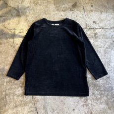 画像1: BLACK COLOR VELVET DESIGN L/S TOPS /  Ladies L(M) (1)