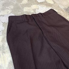 画像3: STRIPE PATTERN BROWN COLOR STRAIGHT SLACKS / W28 (3)