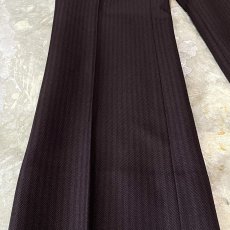 画像7: STRIPE PATTERN BROWN COLOR STRAIGHT SLACKS / W28 (7)