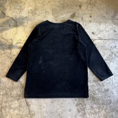 画像2: BLACK COLOR VELVET DESIGN L/S TOPS /  Ladies L(M) (2)