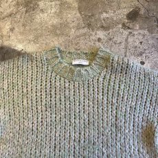 画像8: 2 COLOR PATTERN CHAIN STITCH DESIGN KNIT SWEATER / Ladies L (8)