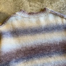 画像10: MULTI BORDER CUT OFF SHORT DESIGN KNIT SWEATER / Ladies M (10)