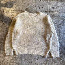 画像1: CREW NECK DESIGN DESIGN KNIT BIG SWEATER / Ladies L (1)