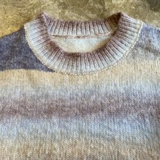 画像4: MULTI BORDER CUT OFF SHORT DESIGN KNIT SWEATER / Ladies M (4)