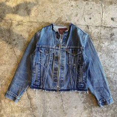 画像1: 【Wiz&Witch】"WANDERER" NO COLLAR ZIP UP DENIM JACKET / OS (1)