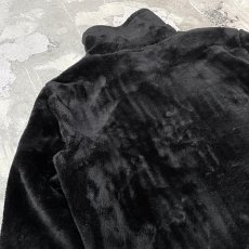 画像9: BLACK FAUX FUR ZIP UP FREECE JACKET / Mens XL (9)