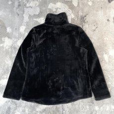 画像2: BLACK FAUX FUR ZIP UP FREECE JACKET / Mens XL (2)