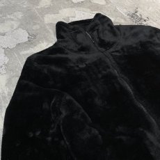 画像3: BLACK FAUX FUR ZIP UP FREECE JACKET / Mens XL (3)