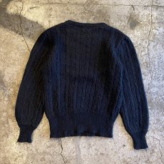 画像2: 【YVES SAINT LAURENT】BLACK COLOR DESIGN CREW NECK KNIT SWEATER / Ladies M (2)