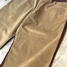 画像4: BICOLOR SWITCHED FLARE SILHOUETTE VELOUR PANTS / W34 (4)