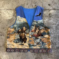 画像1: ALL OVRE ART PATTERN COLOR DESIGN COTTON VEST / Ladies M (1)