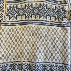 画像10: ALL OVER NORDIC PATTERN SILVER HOOK UP DESIGN KNIT CARDIGAN / Ladies M(42) (10)