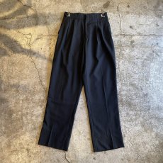 画像1: BLACK COLOR SIDE LINE DESIGN WAIST ADJUSTMENT PANTS / W27~W34 (1)