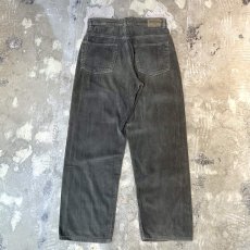 画像2: GREEN COLOR WIDE SILHOUETTE CORDUROY PANTS / W32 (2)