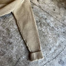 画像7: 【L.L.BEAN】BEIGE COLOR SHOULDER ELBOW PATCH DESIGN RIB KNIT SWEATER / Ladies L  (7)