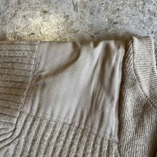 画像9: 【L.L.BEAN】BEIGE COLOR SHOULDER ELBOW PATCH DESIGN RIB KNIT SWEATER / Ladies L  (9)