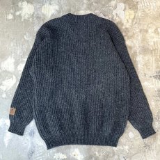 画像2: CHARCOAL COLOR WOOL KNIT SWEATER / Mens M(L) / MADE IN NORWAY (2)