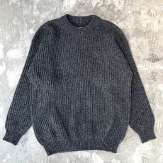 画像1: CHARCOAL COLOR WOOL KNIT SWEATER / Mens M(L) / MADE IN NORWAY (1)