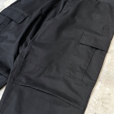 画像4: BLACK COLOR STRAIGHT SILHOUETTE CARGO PANTS / W34 (4)