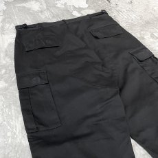 画像9: BLACK COLOR STRAIGHT SILHOUETTE CARGO PANTS / W34 (9)