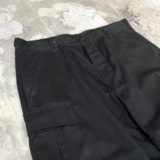 画像3: BLACK COLOR STRAIGHT SILHOUETTE CARGO PANTS / W34 (3)