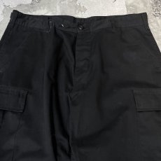 画像10: BLACK COLOR STRAIGHT SILHOUETTE CARGO PANTS / W34 (10)