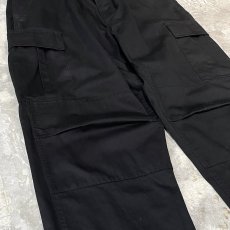 画像5: BLACK COLOR STRAIGHT SILHOUETTE CARGO PANTS / W34 (5)